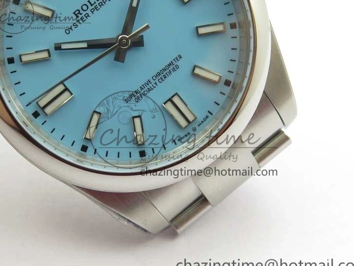 0504 Classic Oyster Perpetual 41mm 124300 ROF 1:1 Best Edition 904L Steel Tiffany Blue Dial on SS Bracelet A 2670